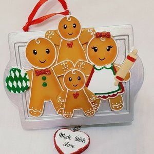 Gingerbread Family Cookies Christmas Ornament Made